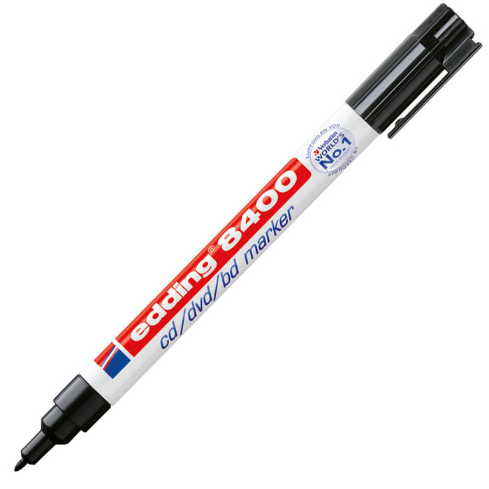 EDDING CD/DVD/BD-Marker 8400 Rundspitze 0,5-1 mm schwarz