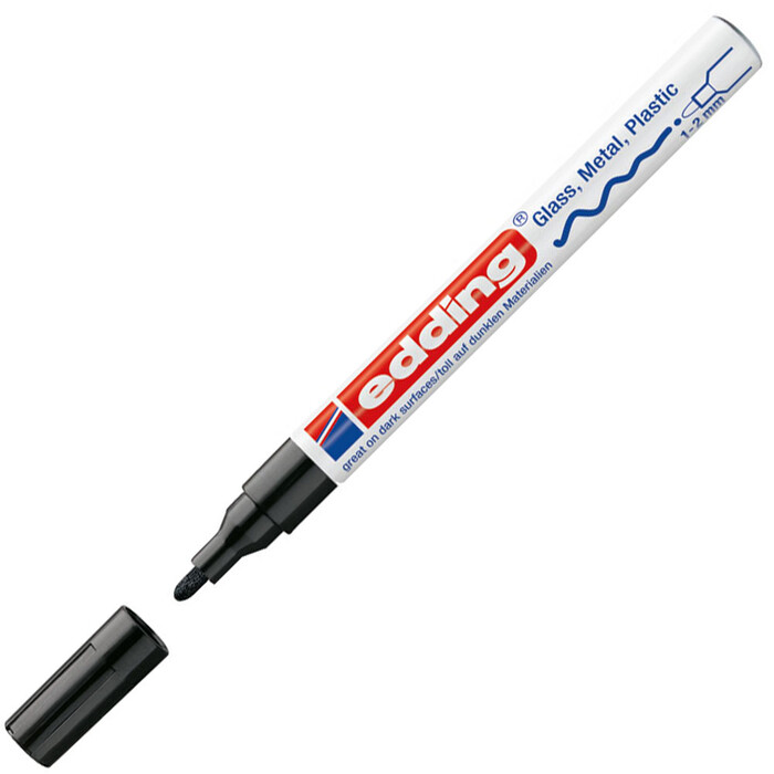 EDDING Lackmarker 751 Rundspitze 1-2 mm schwarz