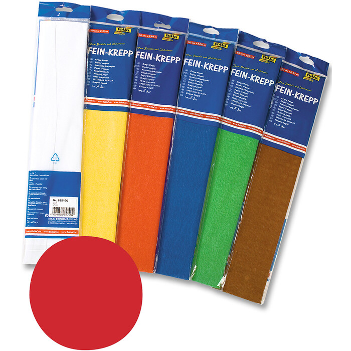 FOLIA Fein-Krepp 50 x 250 cm feuerrot