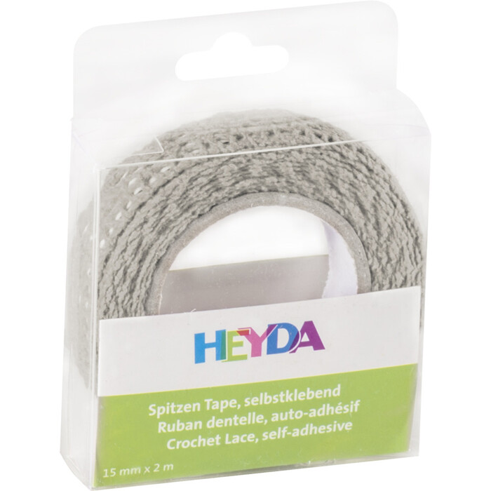 HEYDA Spitzen-Tape 15 mm x 2 m grau