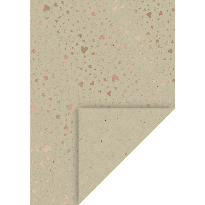HEYDA Naturkarton Herzen A4 natur/roségold