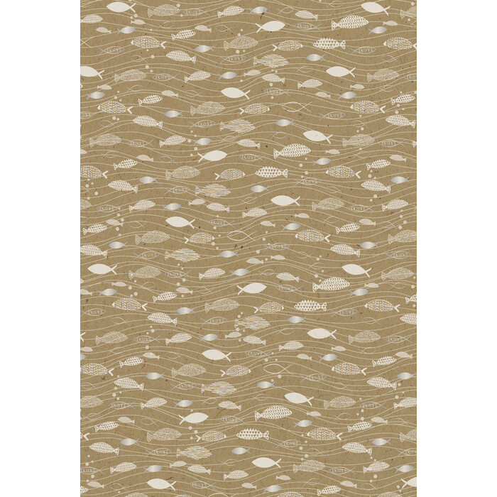 HEYDA Naturkarton Fische A4 natur/weiß/silber