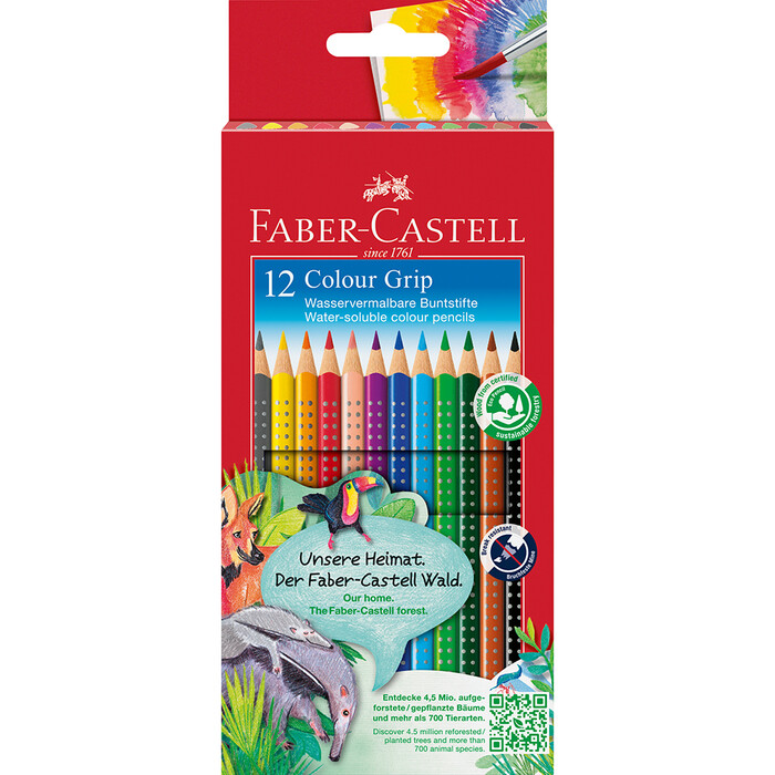 FABER-CASTELL Farbstifte Colour GRIP 12er im Etui