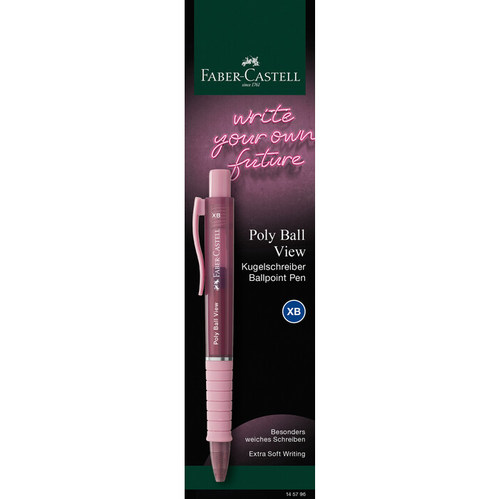 FABER-CASTELL Kugelschreiber Poly Ball View 0,6 mm Blister rosé