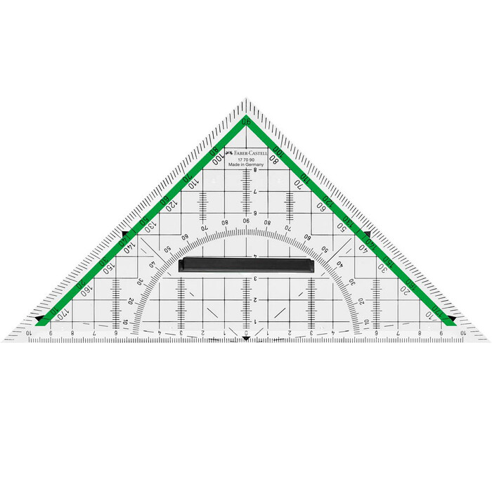 FABER-CASTELL Geometrie-Dreieck mit Griff 20 cm transparent