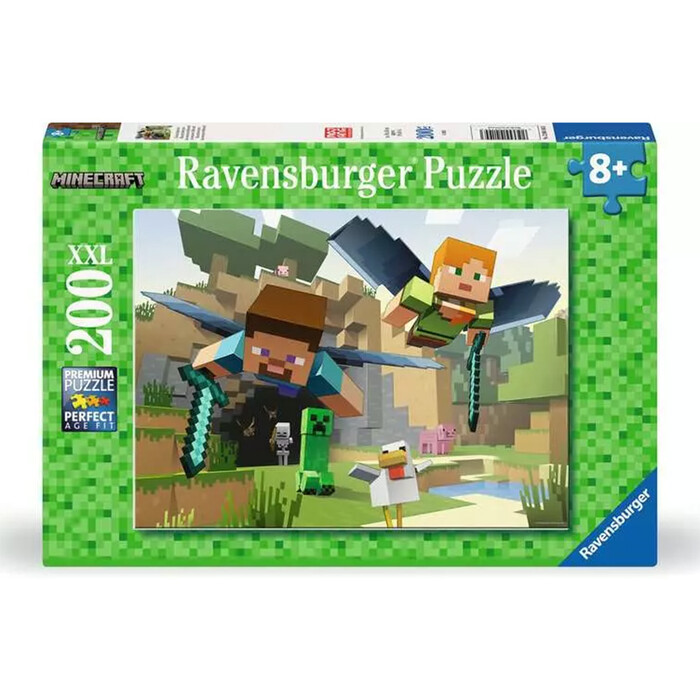 RAVENSBURGER Kinderpuzzle Minecraft Tierische Abenteuer 200 Teile