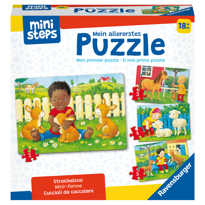 RAVENSBURGER Lernspiel ministeps® Mein allererstes Puzzle: Streichelzoo