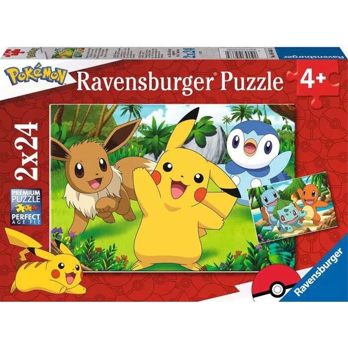 RAVENSBURGER Pokémon Puzzle Pikachu und seine Freunde 2 x 24 Teile