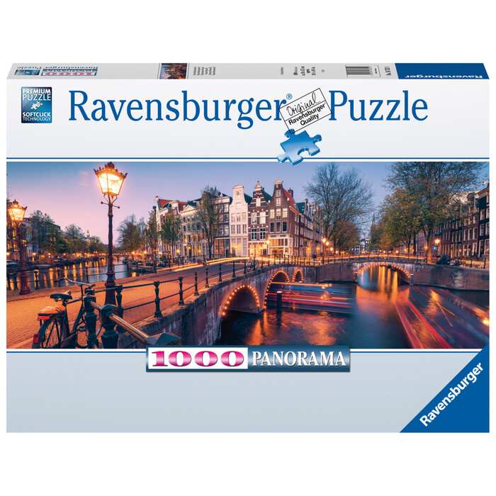 RAVENSBURGER Puzzle Abend in Amsterdam 1000 Teile bunt