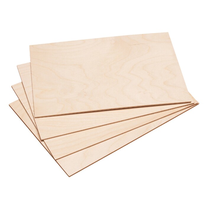 PEBARO Laubsäge-Sperrholz 4 Platten natur