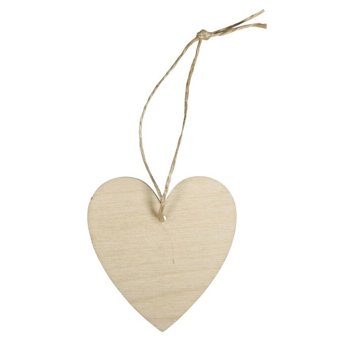 RAYHER Holzanhänger Herz 7 x 6,5 cm 6 Stück natur