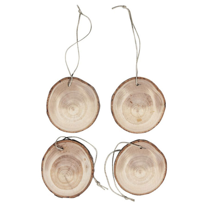 RAYHER Holzscheiben zum Aufhängen 4 Stück natur