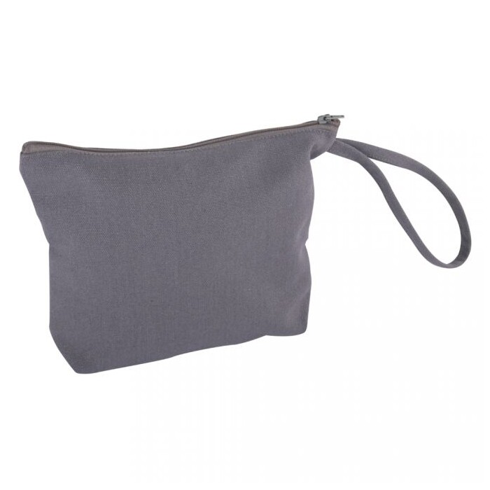 Canvas Kosmetiktasche mit Reißversschluss 22 x 17 cm grau