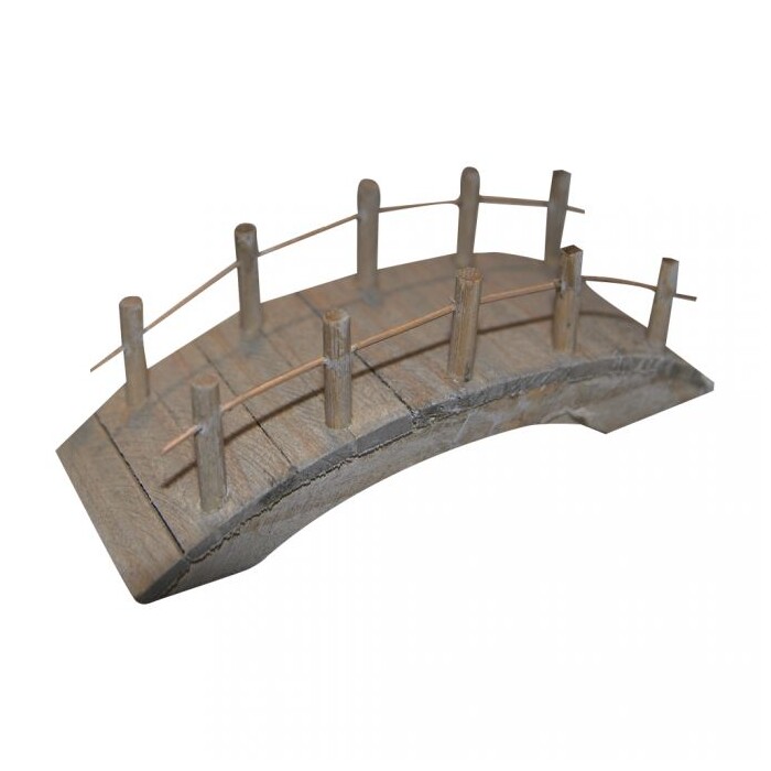 Minigarten Holzbrücke 10 x 4 x 4,5 cm braun