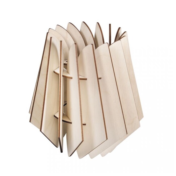Holz-Lamellenlampe Oslo 18,5 x 18,5 x 20 cm natur