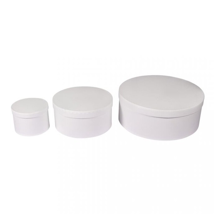 Pappmaché-Boxen-Set 3 Stück weiß