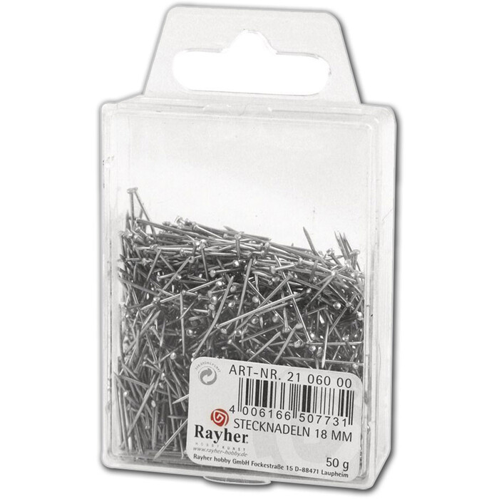 RAYHER Stecknadeln für Pailletten 18 mm 50 g in Dose silber