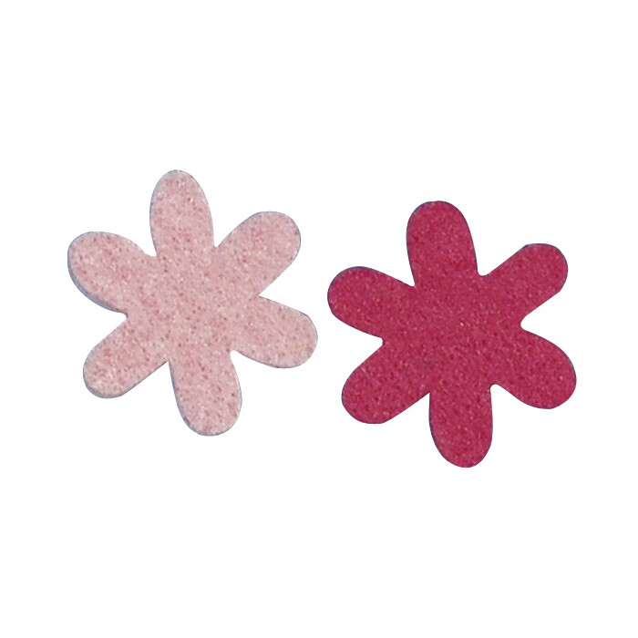 Filz-Sternblumen 12 Stück pink/rosé