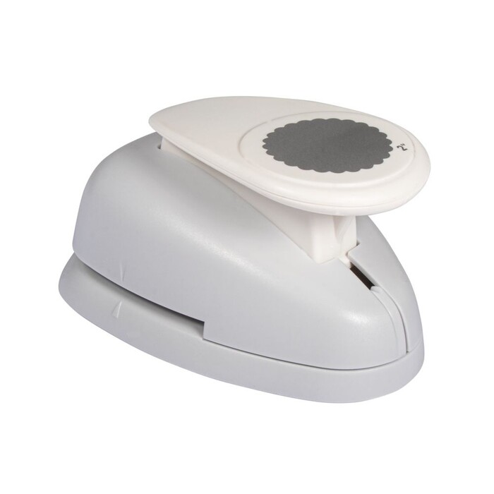 RAYHER Motivstanzer Rund mit Zierband Ø 5,08 cm weiß