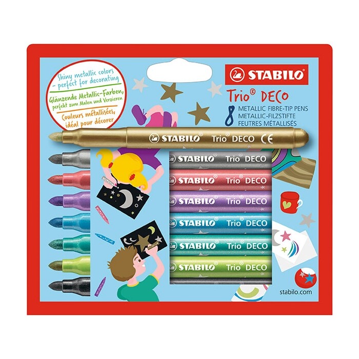 STABILO Metallic-Filzstift Trio DECO 8er Pack mehrfarbig