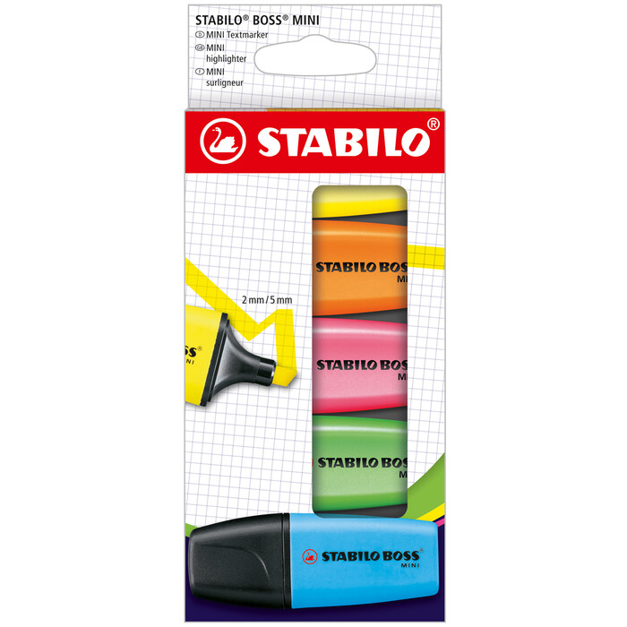 STABILO Textmarker BOSS MINI 5er Pack mehrfarbig