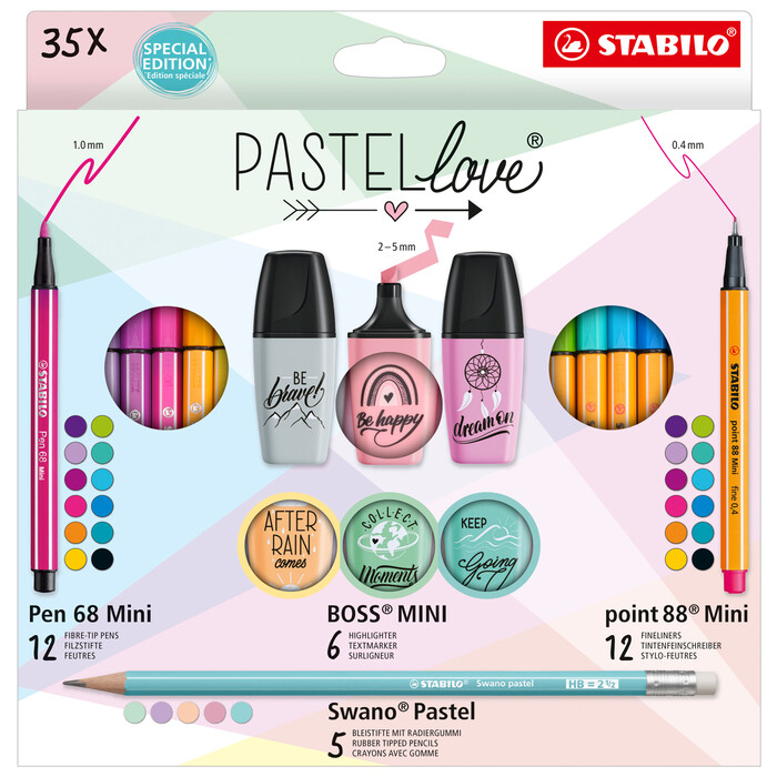 STABILO Schreib-Set Pastelllove 35er Set mehrere Farben