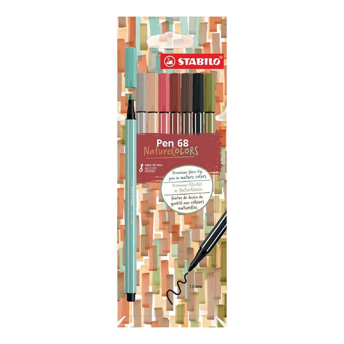 STABILO Premium-Filzstifte Pen 68 in Naturtönen 6er-Etui mehrere Farben