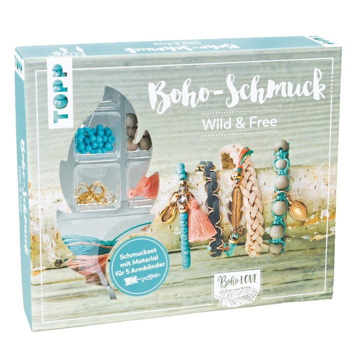 TOPP Kreativ-Set Boho-Schmuck Wild & free türkis/lachs