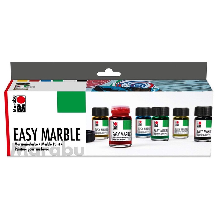 MARABU Marmorierfarben-Set Easy Marble 6 x 15 ml mehrere Farben