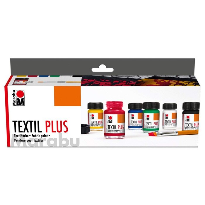 MARABU Textilfarben Textil Plus Starter-Set 6 x 15 ml mehrere Farben
