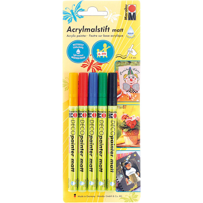 MARABU Acrylstifte Basic 1 – 2 mm matt mehrere Farben
