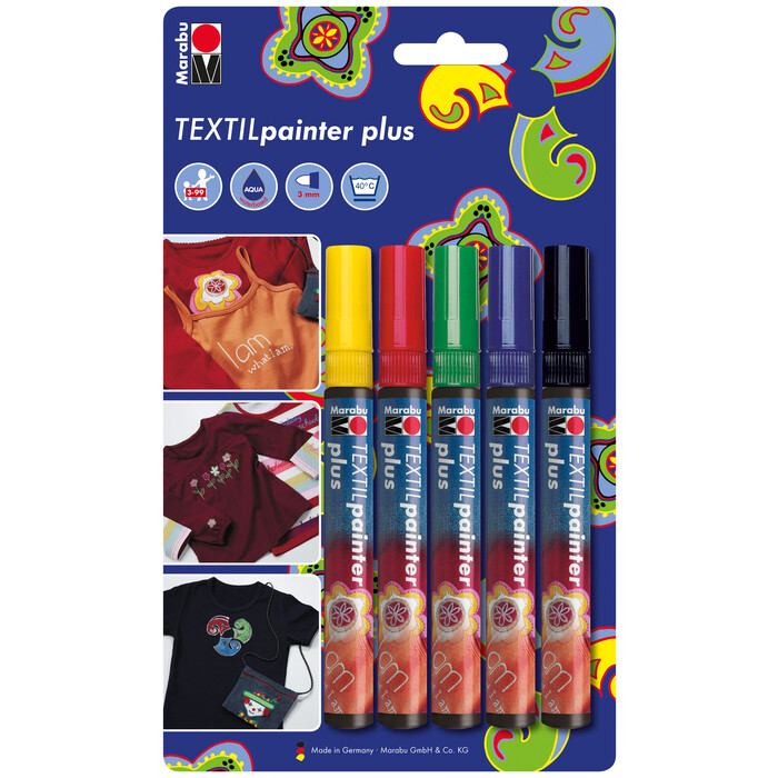 MARABU Textilstifte Textil Painter Plus 5 x 3 mm mehrere Farben