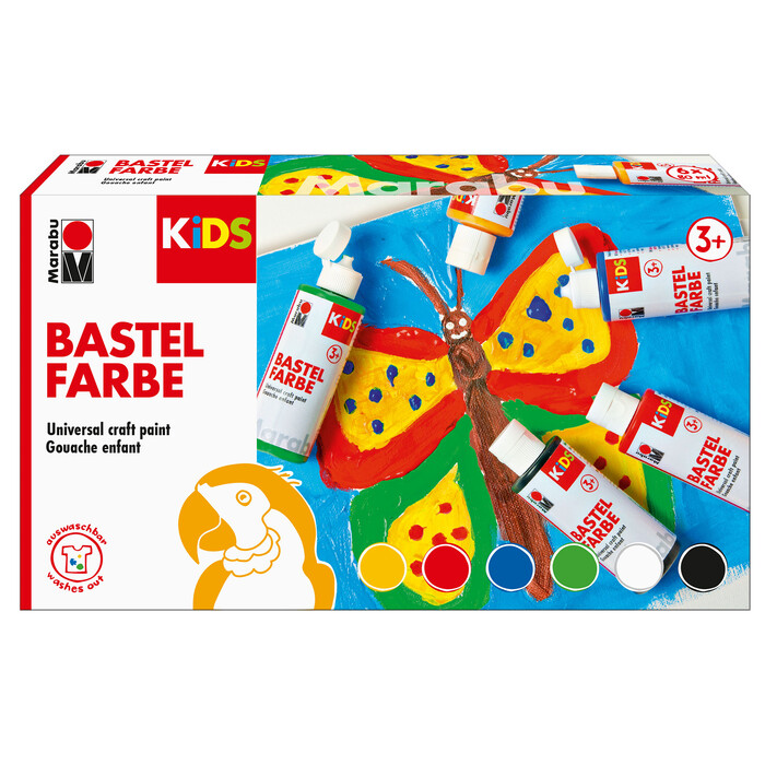 MARABU Kids Bastelfarben-Set 6 x 80 ml mehrere Farben