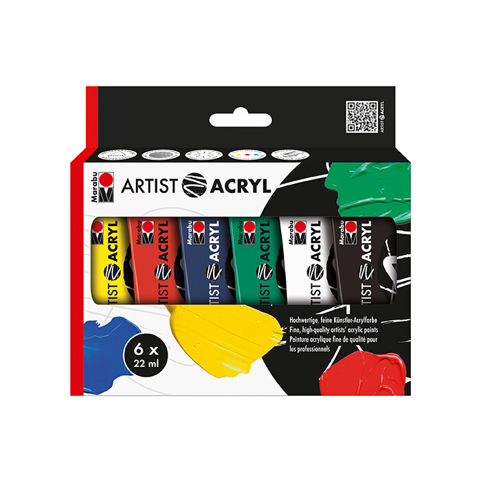 MARABU Acrylfarben Set Artist 6 x 22 ml mehrere Farben