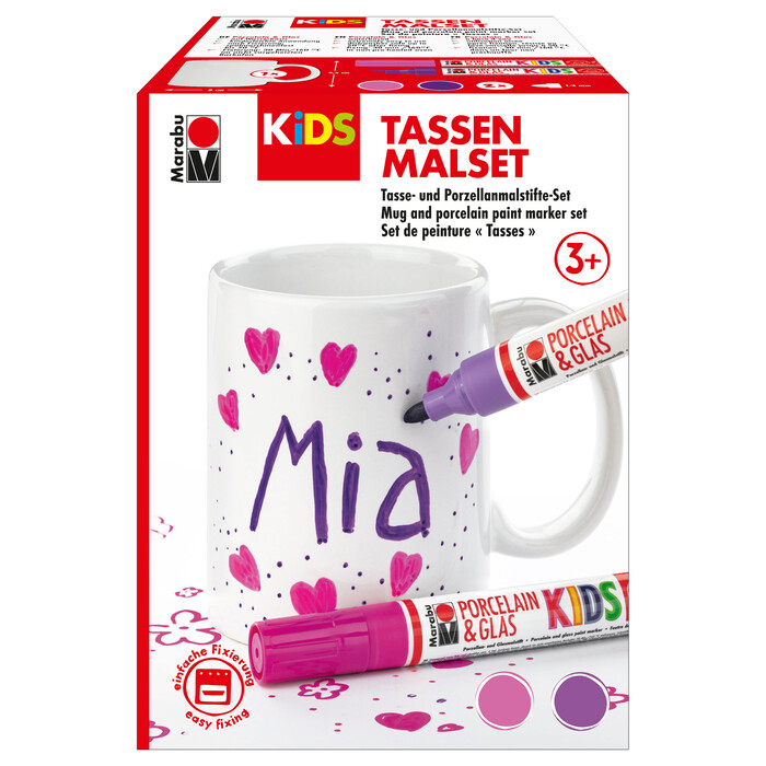 MARABU Kids Tassen-Malset Mia inkl. 2 Porcelain-Glas Painter