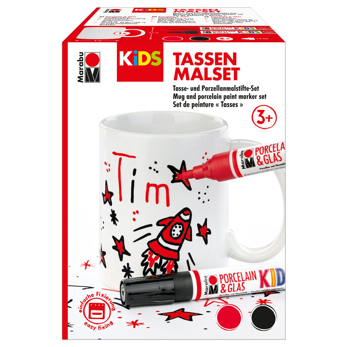 MARABU Kids Tassen-Malset Tim inkl. 2 Porcelain-Glas Painter