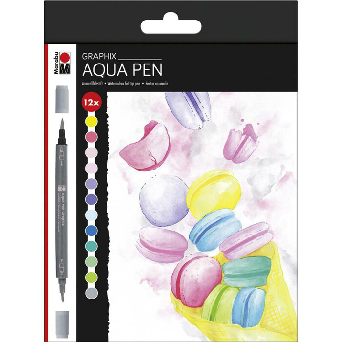 MARABU Graphix Aquarellstifte-Set Aqua Pen - Ice Ice Baby 12 Stück