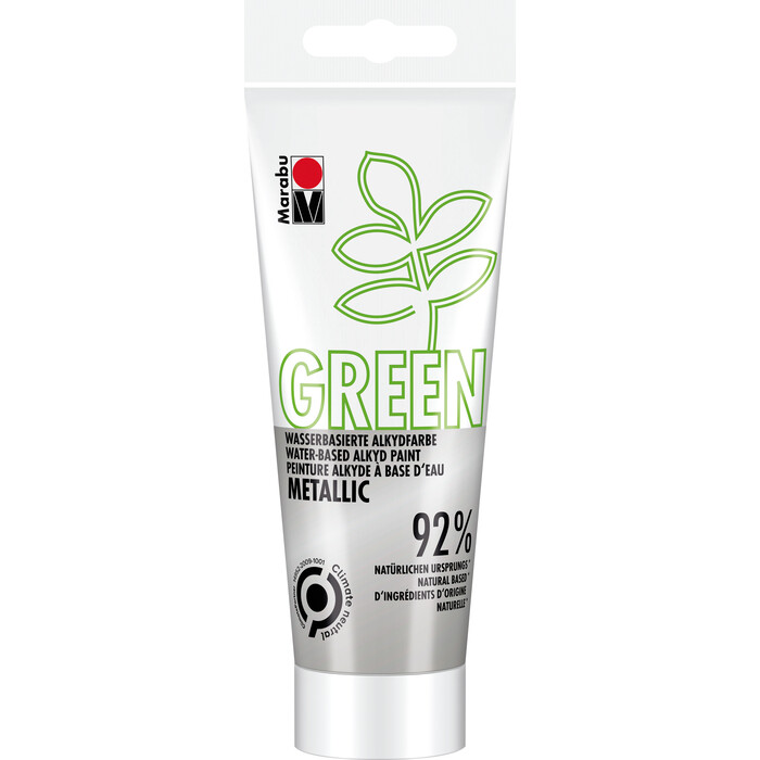 MARABU Green Wasserbasierte Alkydfarbe 100 ml metallic silber