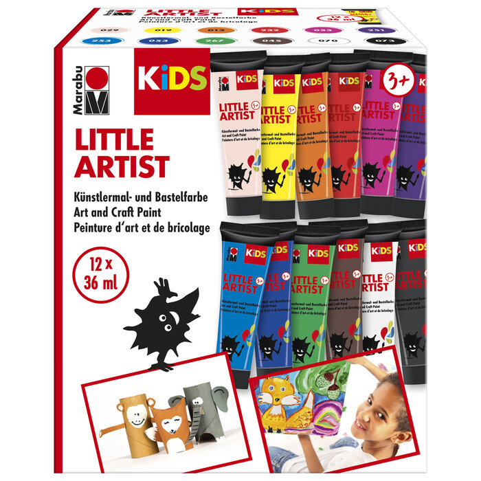 MARABU Kids Little Artist Kinder-Künstlerfarben Set 12 x 36 ml