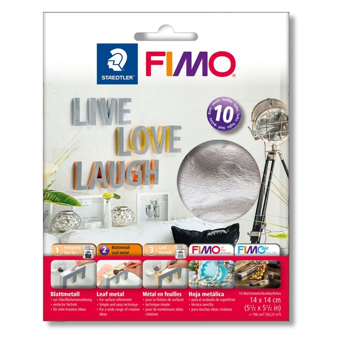 STAEDTLER® FIMO® Blattmetall 10 Blatt silber