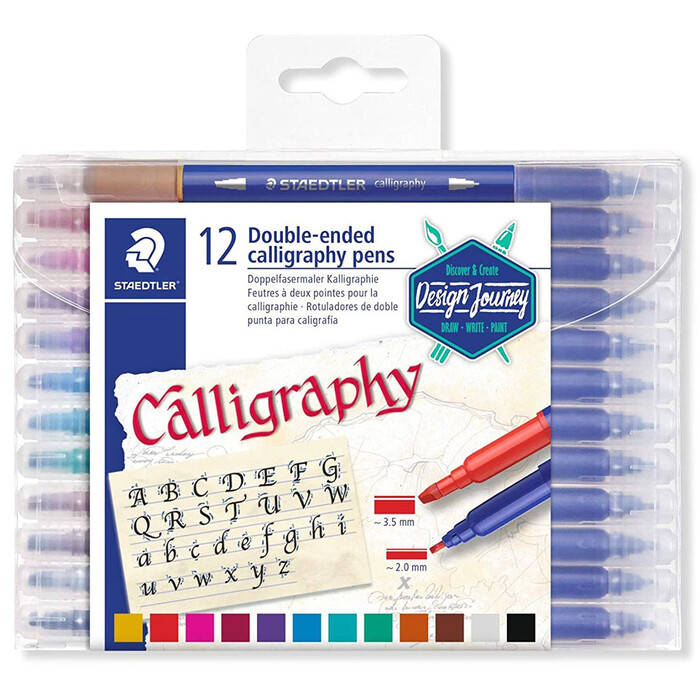 STAEDTLER® Doppelfasermaler Calligraphy 12 Stück mehrere Farben