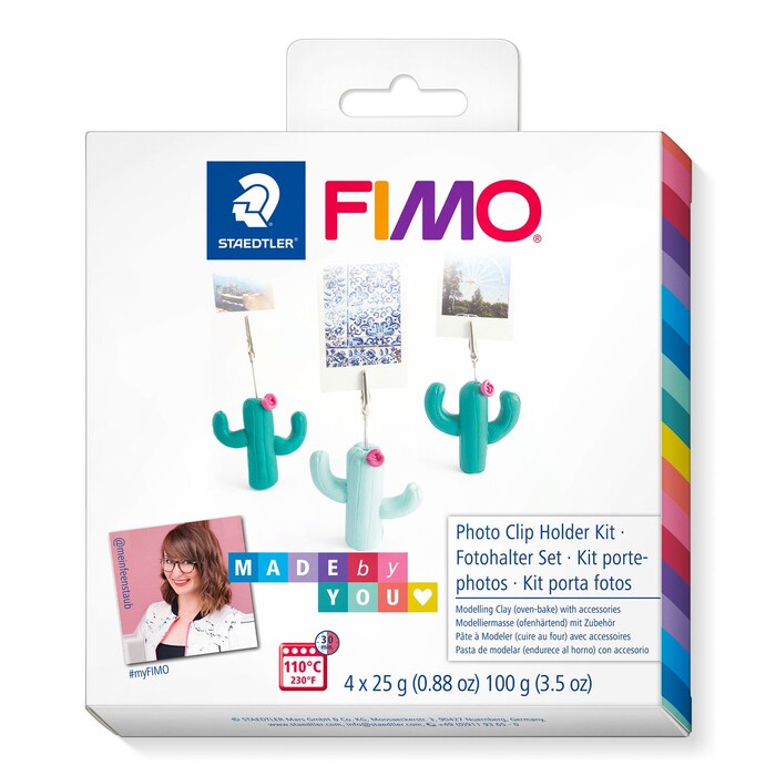 STAEDTLER® FIMO® DIY Themenset Kaktus Fotohalter 4 Halbblöcke inkl. Zubehör