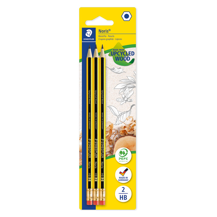 STAEDTLER® Bleistift Noris mit Radiergummi 3 Stück