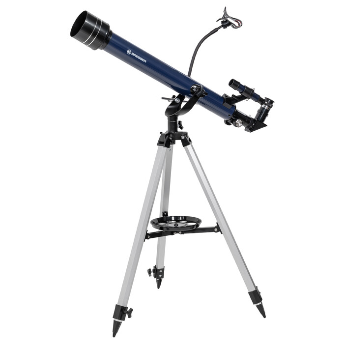 BRESSER Linsenteleskop mit Smartphone-Halter & Sonnenfilter