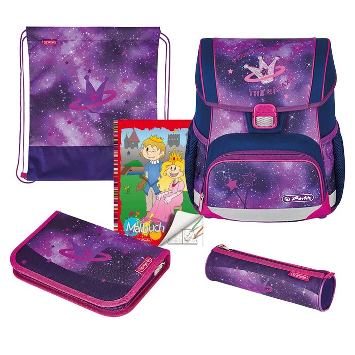 HERLITZ Schultaschenset Loop Plus Galaxy Princess 5-teilig lila