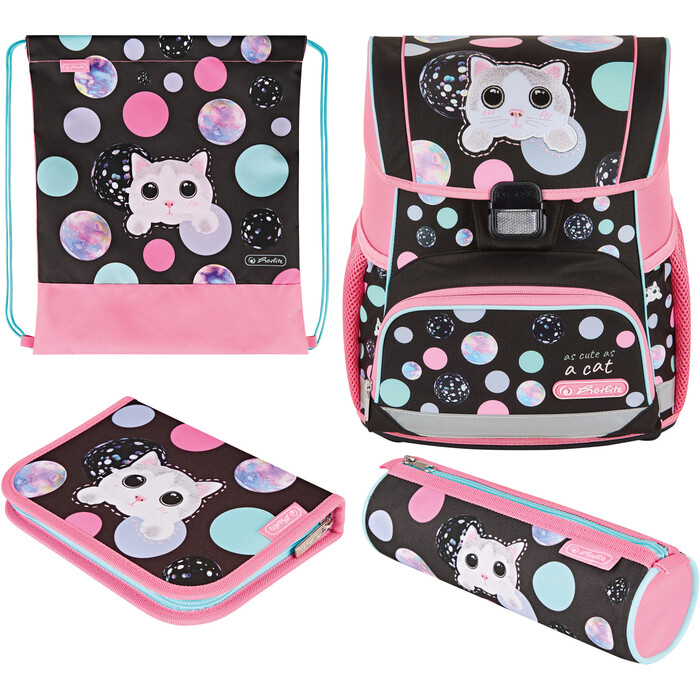 HERLITZ Schultaschen-Set Loop Plus Cute Cat 4-teilig bunt