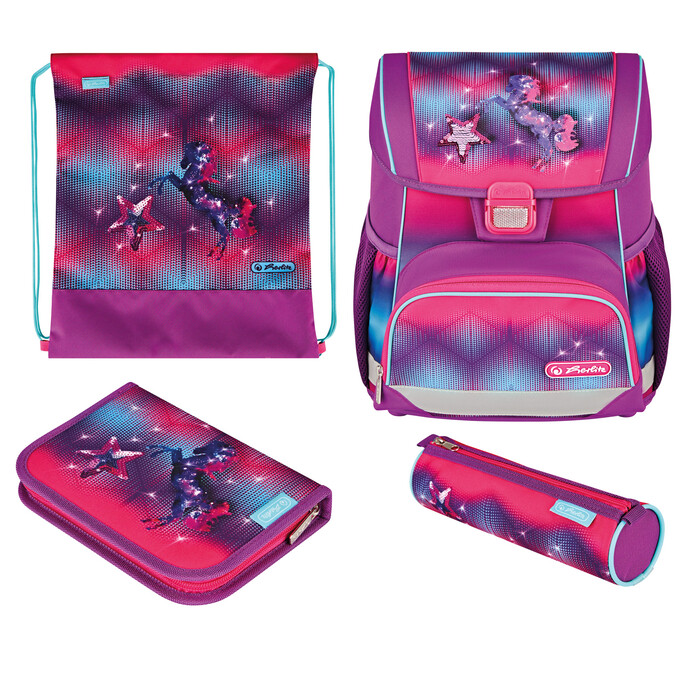 HERLITZ Schultaschen-Set Loop - Funky Horse 4-teilig bunt