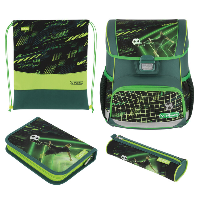 HERLITZ Schultaschen-Set Loop Plus Fußball 4-teilig bunt
