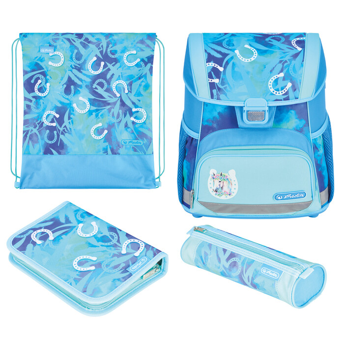 HERLITZ Schultaschen-Set Loop Lucky Horse 4-teilig blau