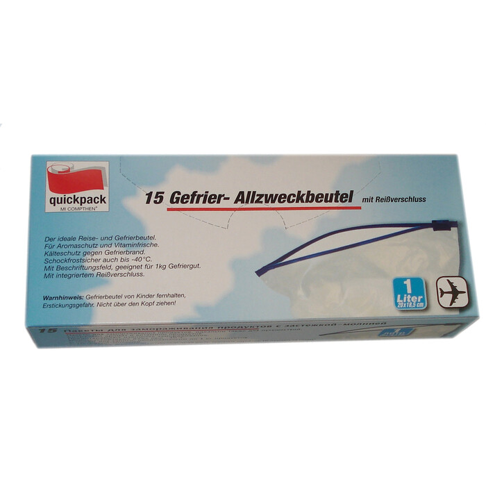 Gefrierbeutel 1 Liter 20 x 18,5 cm 15 Stück transparent